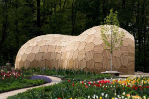 В Германии создали выставочный зал из деревянных элементов