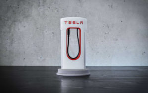 Зарядное устройство в виде фирменной станции Tesla